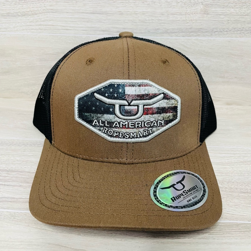 ropesmart flag logo Brown and Black Cap